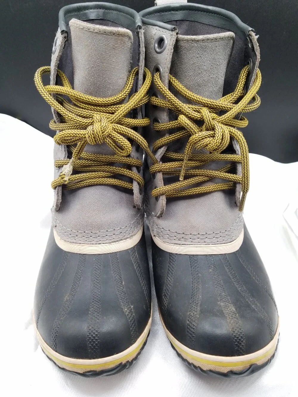 Sorel Slimpack 1964 Waterproof Duck Snow Boots Gray Black Women's Size 7.5 Lace